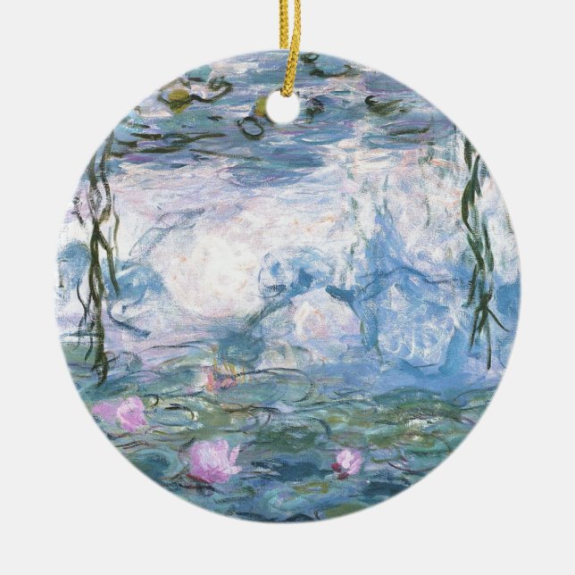 Claude Monet Impressionist Water Lillies Painting Ceramic Ornament (Front)