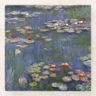 Claude Monet Impressionist Water Lillies Painting Glass Coaster