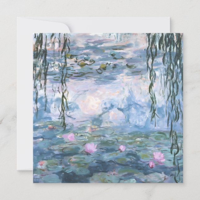 Claude Monet Impressionist Water Lillies Painting Holiday Card (Front)