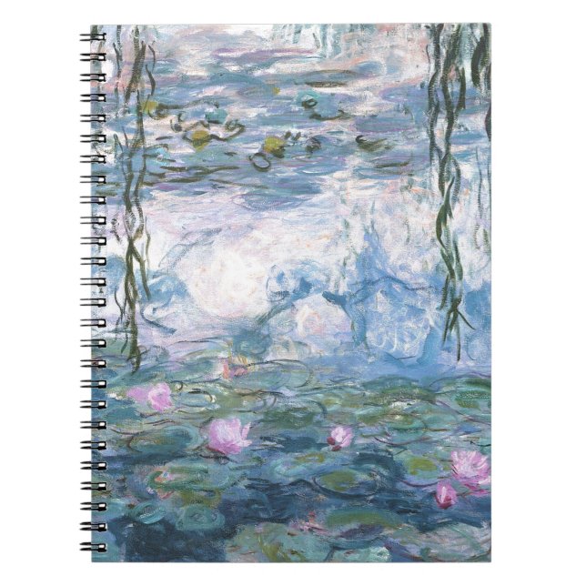 Claude Monet Impressionist Water Lillies Painting Notebook (Front)