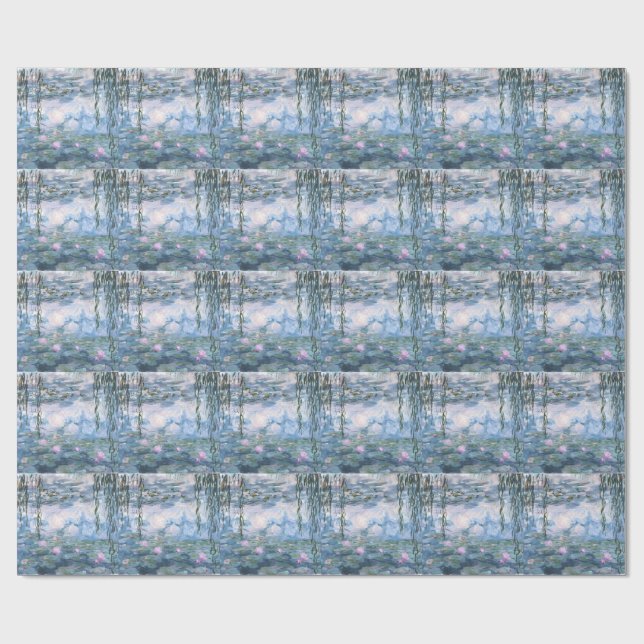 Claude Monet Impressionist Water Lillies Painting Wrapping Paper (Flat)
