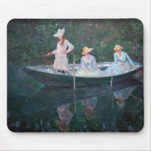 Claude Monet - In the Norvegienne Boat at Giverny Mouse Pad