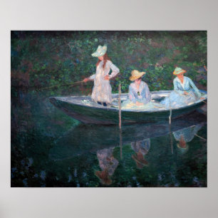 Claude Monet - In the Norvegienne Boat at Giverny Poster