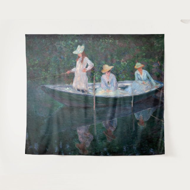 Claude Monet - In the Norvegienne Boat at Giverny Tapestry (Front (Horizontal))
