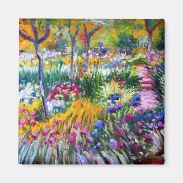 Claude Monet: Iris Garden by Giverny Magnet (Front)
