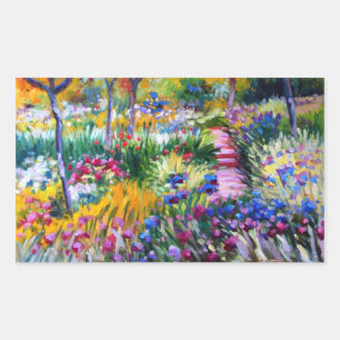 Claude Monet: Iris Garden by Giverny Rectangular Sticker