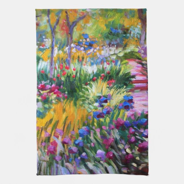 Claude Monet: Iris Garden by Giverny Tea Towel (Vertical)