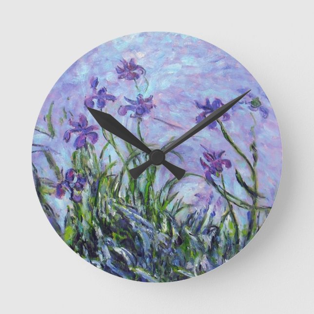 Claude Monet Iris Round Clock (Front)