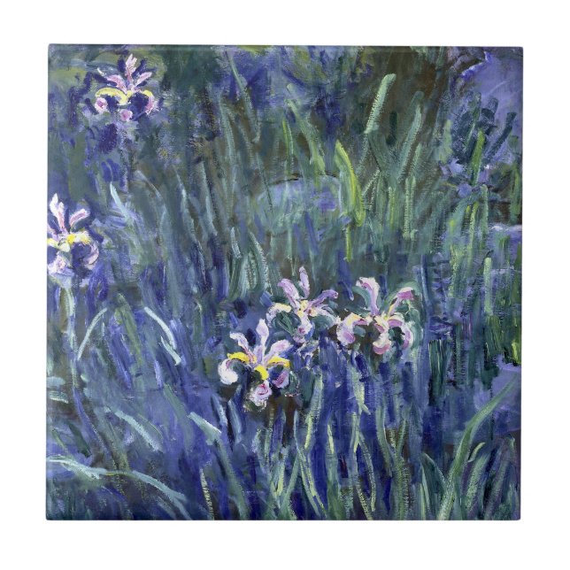 Claude Monet: Irises Ceramic Tile (Front)