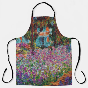Claude Monet - Irises in Monet's Garden Fine Art Apron