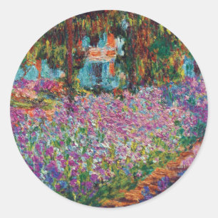Claude Monet - Irises in Monet's Garden Fine Art Classic Round Sticker