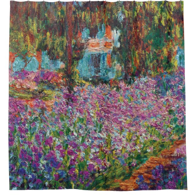 Claude Monet - Irises in Monet's Garden Fine Art Shower Curtain (Front)