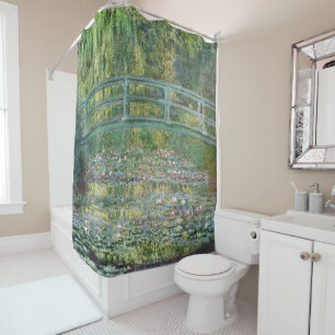 Claude Monet Japanese Bridge Water Lily Art Shower Curtain