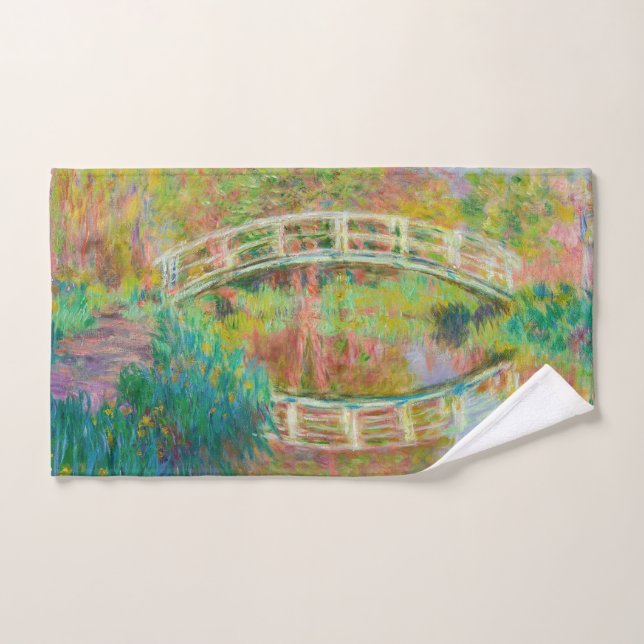 Claude Monet - Japanese Footbridge, Giverny Bath Towel Set (Hand Towel)