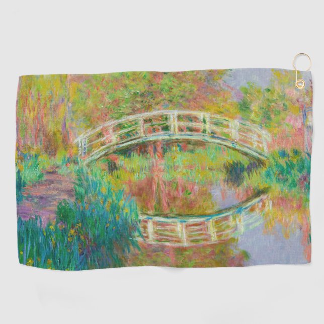 Claude Monet - Japanese Footbridge, Giverny Golf Towel (Horizontal)