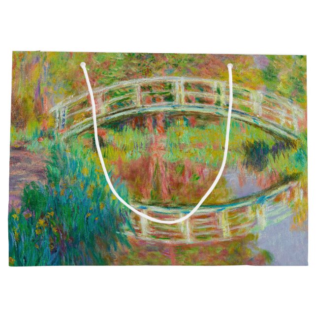 Claude Monet - Japanese Footbridge, Giverny Large Gift Bag (Back)