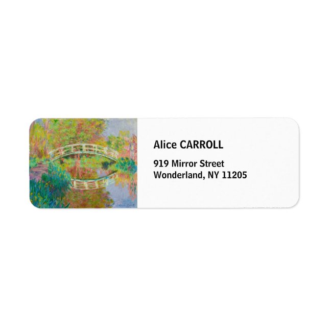 Claude Monet - Japanese Footbridge, Giverny Return Address Label (Front)