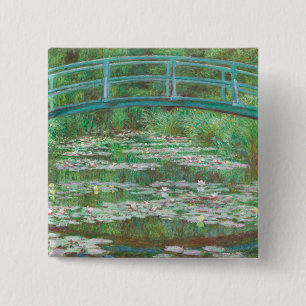 Claude Monet Japanese Footbridge. Impressionism 15 Cm Square Badge