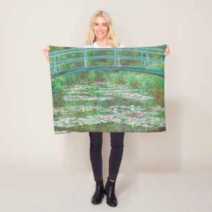 Claude Monet Japanese Footbridge. Impressionism Fleece Blanket