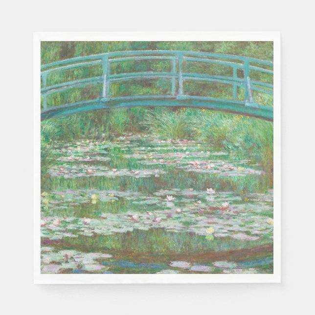 Claude Monet Japanese Footbridge. Impressionism  Napkin (Front)