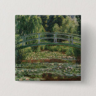 Claude Monet Japanese Footbridge & Water Lily Pool 15 Cm Square Badge