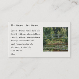 Claude Monet Japanese Footbridge & Water Lily Pool Business Card