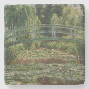 Claude Monet Japanese Footbridge & Water Lily Pool Stone Coaster