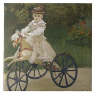 Claude Monet - Jean Monet on his Hobby Horse Ceramic Tile