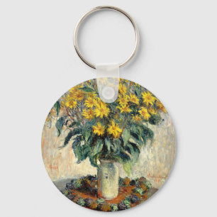 Claude Monet Jerusalem Artichoke Flowers 1880 Key Ring