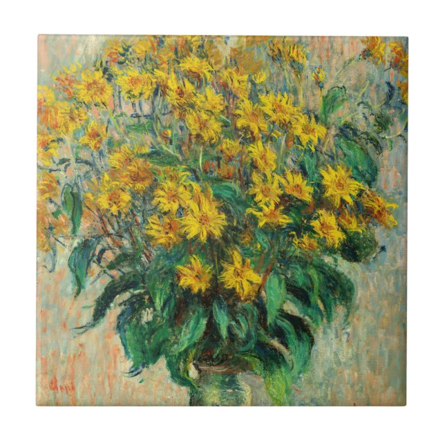 Claude Monet - Jerusalem Artichoke Flowers Ceramic Tile (Front)