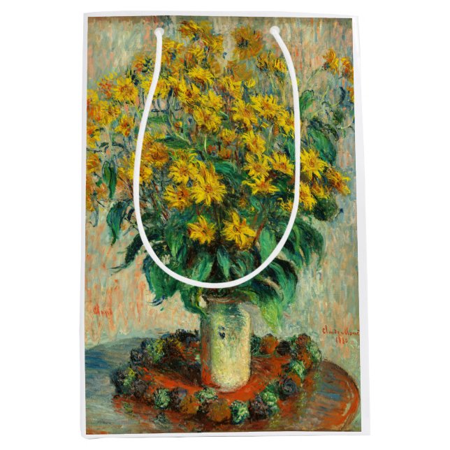 Claude Monet - Jerusalem Artichoke Flowers Medium Gift Bag (Front)