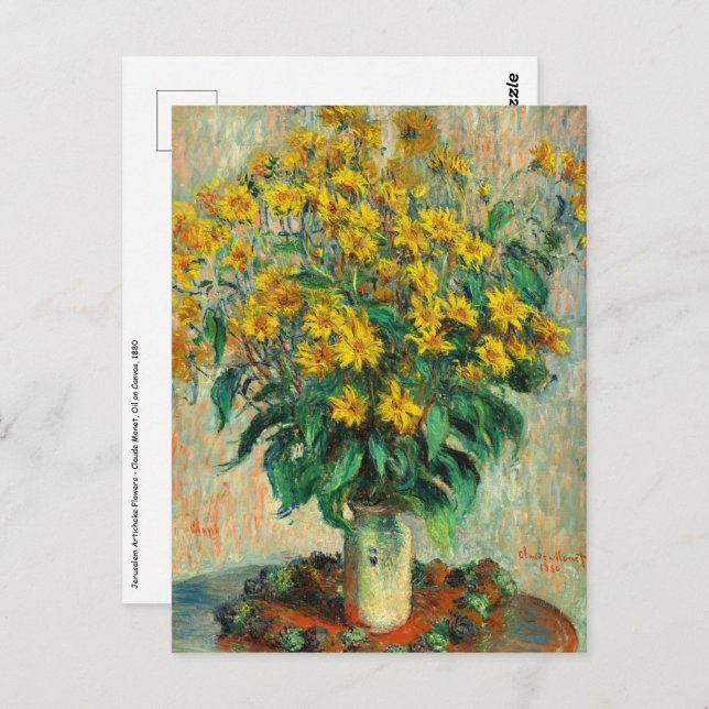 Claude Monet - Jerusalem Artichoke Flowers Postcard (Front/Back)