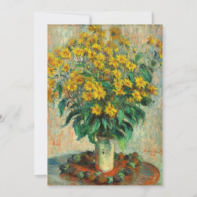 Claude Monet - Jerusalem Artichoke Flowers Thank You Card (Front)