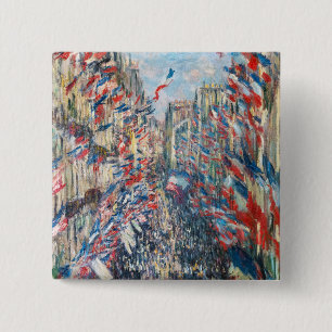 Claude Monet - La Rue Montorgueil - Paris 15 Cm Square Badge