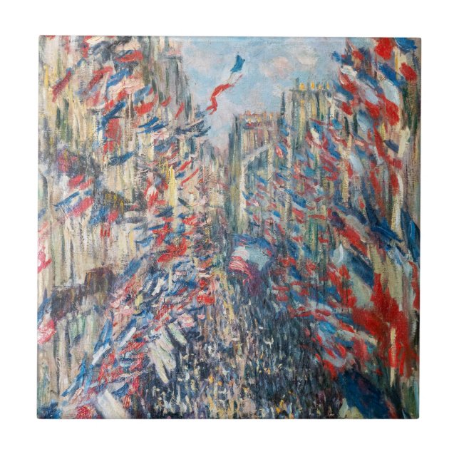 Claude Monet - La Rue Montorgueil - Paris Ceramic Tile (Front)