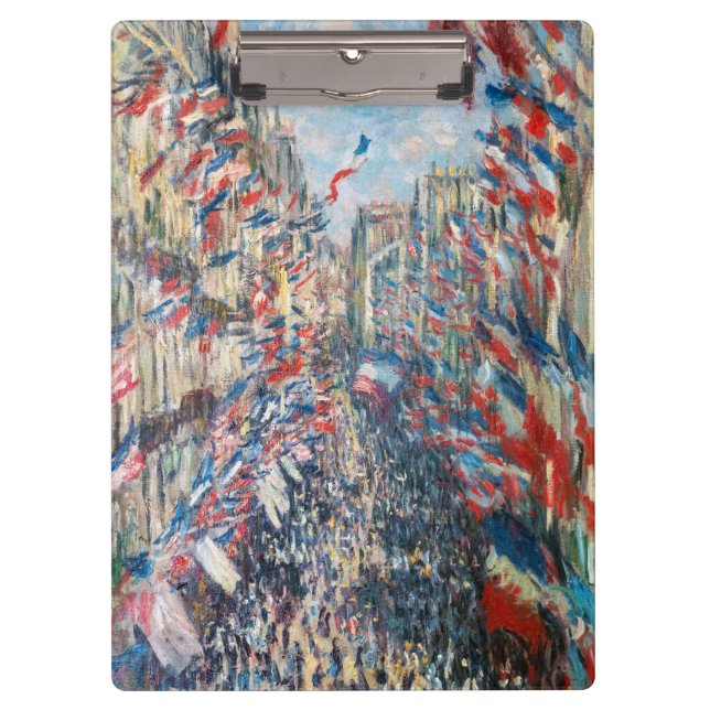 Claude Monet - La Rue Montorgueil - Paris Clipboard (Front)