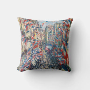 Claude Monet - La Rue Montorgueil - Paris Cushion