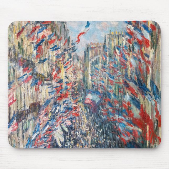 Claude Monet - La Rue Montorgueil - Paris Mouse Pad (Front)