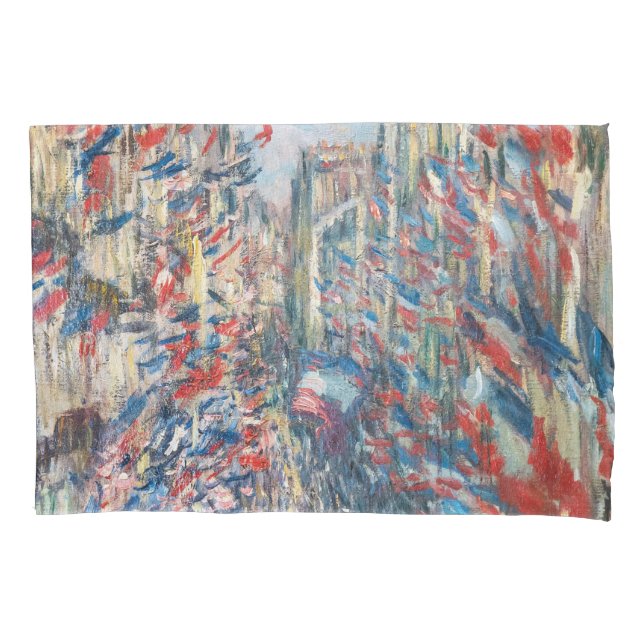 Claude Monet - La Rue Montorgueil - Paris Pillowcase (Front)