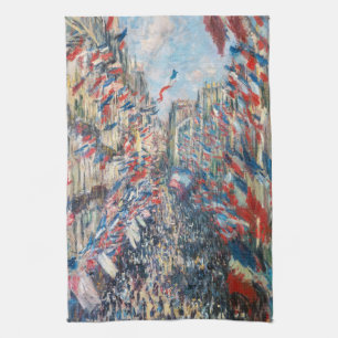 Claude Monet - La Rue Montorgueil - Paris Tea Towel