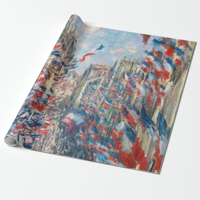 Claude Monet - La Rue Montorgueil - Paris Wrapping Paper (Unrolled)