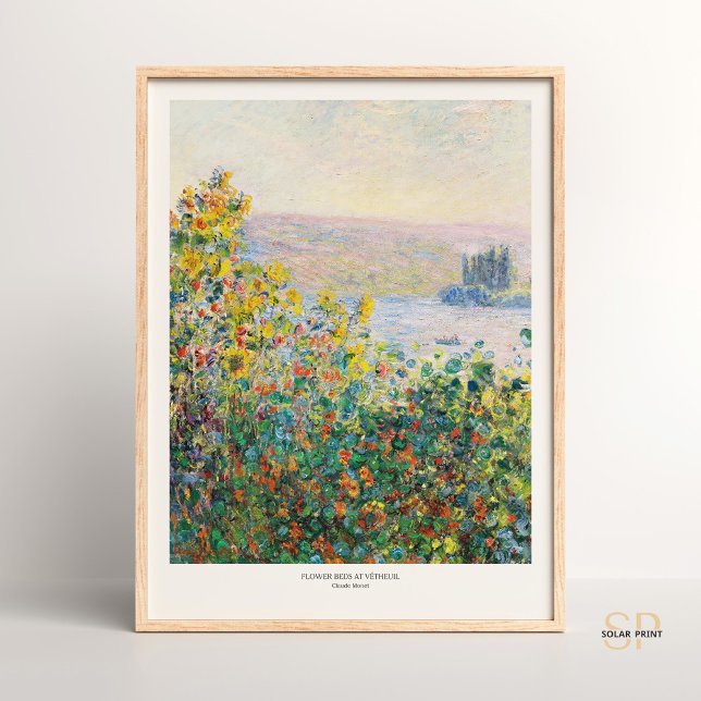 Claude Monet Landscape Flower Beds at Vetheuil Art Poster (Creator Uploaded)
