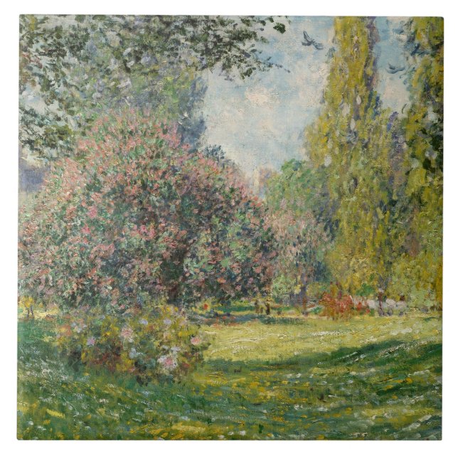 Claude Monet - Landscape: The Parc Monceau Ceramic Tile (Front)