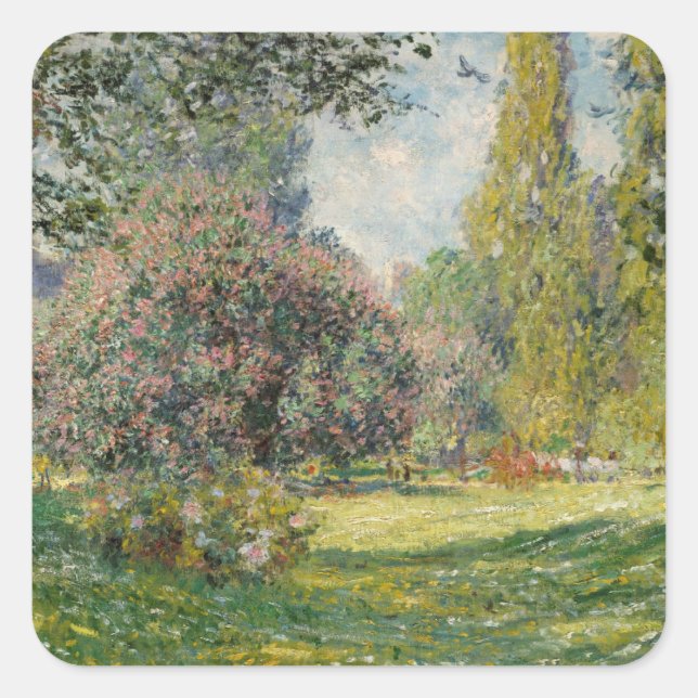 Claude Monet | Landscape: The Parc Monceau Square Sticker (Front)