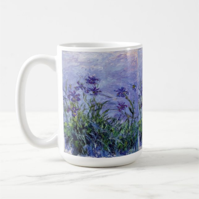Claude Monet Lilac Irises  Coffee Mug (Left)