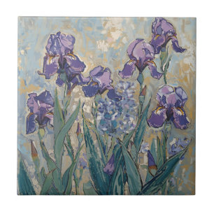 Claude Monet - Lilac Irises / Iris Mauves Ceramic Tile