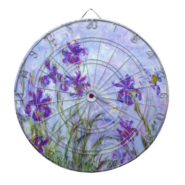 Claude Monet - Lilac Irises / Iris Mauves Dartboard (Front)