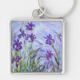 Claude Monet - Lilac Irises / Iris Mauves Key Ring