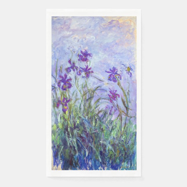 Claude Monet - Lilac Irises / Iris Mauves Napkin (Front)