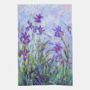 Claude Monet - Lilac Irises / Iris Mauves Tea Towel
